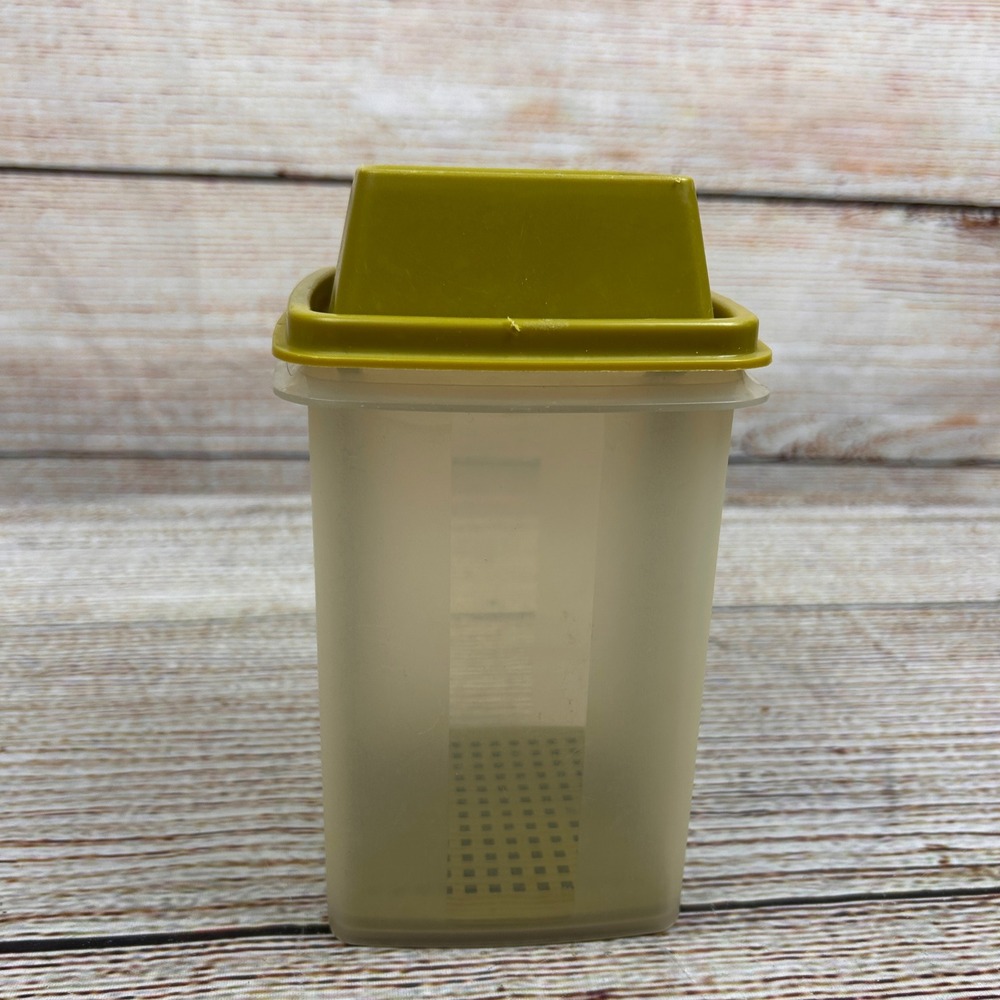 Vintage Tupperware Pickle A Way Container 1330 Avocado Green Strainer 3pc Set